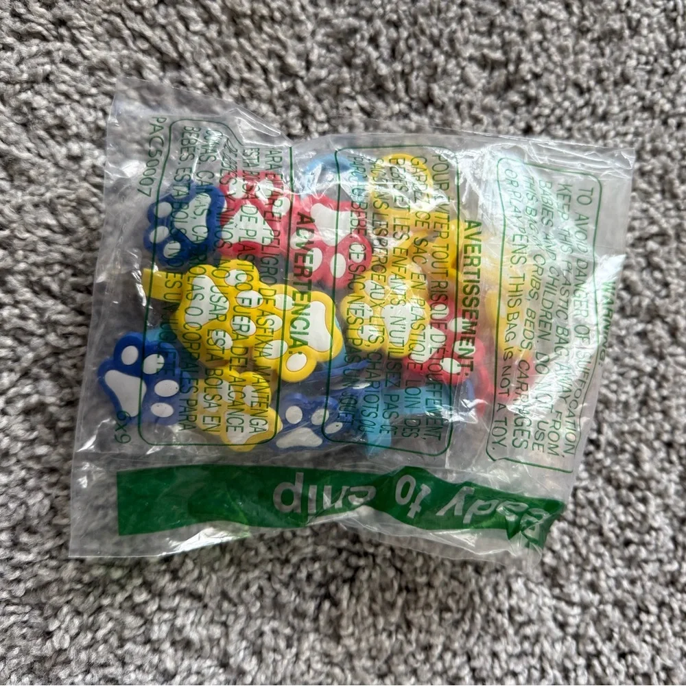 Colorful Paw Print Cupcake Toppers